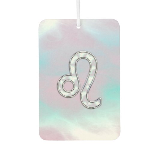 Leo Zodiac Sign in Mother Pearl Style Print Autolufterfrischer (Vorderseite)