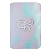 Leo Zodiac Sign in Mother Pearl Style Print Badematte (Vorderseite Vertikal)