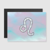 Leo Zodiac Sign in Mother Pearl Style Print Magnetkarte (Vorne/Hinten)