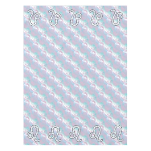 Leo Zodiac Sign in Mother Pearl Style Print Tischdecke (Vorderseite)