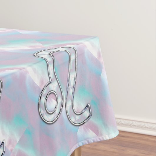 Leo Zodiac Sign in Mother Pearl Style Print Tischdecke (Beispiel)
