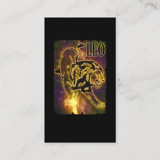 Leo Zodiac Sign Lion Birthday Juli August Visitenkarte (Vorderseite)