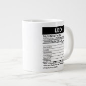 Leo Zodiac Sign mit nährstoffreichen Fakten, Jumbo-Tasse (Vorderseite Rechts)