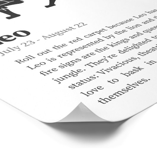 Leo Zodiac Sign Poster (Ecke)