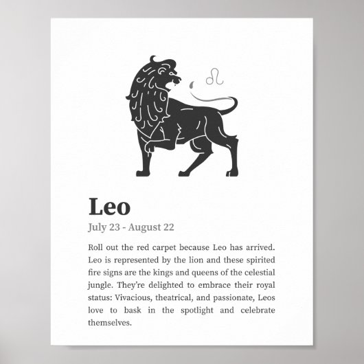 Leo Zodiac Sign Poster (Vorne)