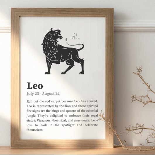 Leo Zodiac Sign Poster