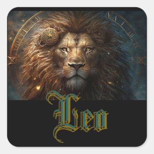 Leo Zodiac Sign Quadratischer Aufkleber