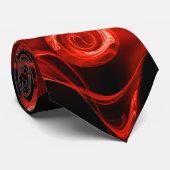 LEO ZODIAC SIGN,RED FRAKTAL ROSE IN SCHWARZ KRAWATTE (Gerollt)