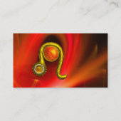 LEO ZODIAC SIGN,RED ORANGE FRAKTAL WAVES,WIRBEL VISITENKARTE (Rückseite)