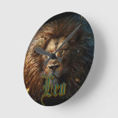 Leo Zodiac Sign Runde Wanduhr (Winkel)