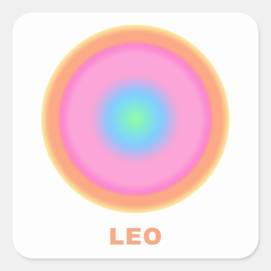 Leo Zodiac Sign Stylish Gradient Quadratischer Aufkleber (Vorderseite)