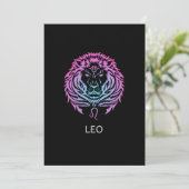 Leo Zodiac Sign The Lion Design Birthday Gift Einladung (Stehend Vorderseite)