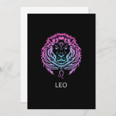 Leo Zodiac Sign The Lion Design Birthday Gift Einladung (Vorne/Hinten)