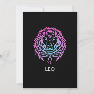 Leo Zodiac Sign The Lion Design Birthday Gift Einladung