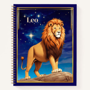 Leo Zodiac Sign Under a Starry Sky Journal Notizblock