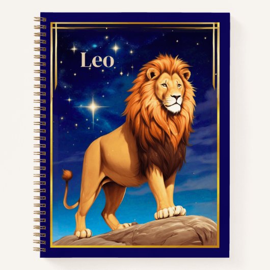 Leo Zodiac Sign Under a Starry Sky Journal Notizblock (Vorderseite)