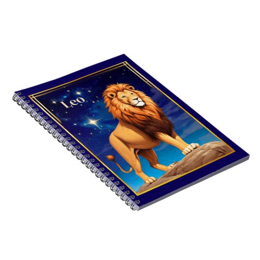 Leo Zodiac Sign Under einem Sternenhimmel Notizblock (Rechte Seite)
