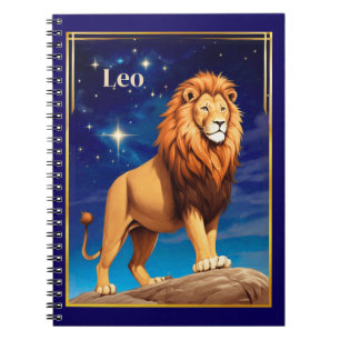 Leo Zodiac Sign Under einem Sternenhimmel Notizblock
