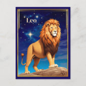Leo Zodiac Sign Under einem Sternenhimmel Postkarte (Vorderseite)