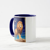 Leo Zodiac Sign Under einem Sternenhimmel Tasse (Vorderseite Links)
