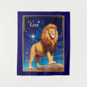 Leo Zodiac Sign Under einem Sternenhimmel Wandteppich (Vorderseite)