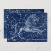 Leo Zodiac Sign Vintag Illustration Einladung (Vorne/Hinten)