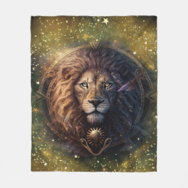 Leo Zodiac Sign Watercolor Design Fleecedecke