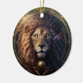 Leo Zodiac Sign Watercolor Design Keramik Ornament (Links)