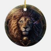 Leo Zodiac Sign Watercolor Design Keramik Ornament (Hinten)