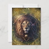 Leo Zodiac Sign Watercolor Design Mitteilungskarte (Vorderseite)