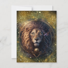 Leo Zodiac Sign Watercolor Design Mitteilungskarte