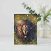 Leo Zodiac Sign Watercolor Design Postkarte (Stehend Vorderseite)