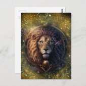 Leo Zodiac Sign Watercolor Design Postkarte (Vorne/Hinten)