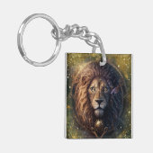 Leo Zodiac Sign Watercolor Design Schlüsselanhänger (Vorderseite links)