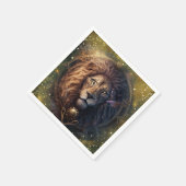 Leo Zodiac Sign Watercolor Design Serviette (Ecke)