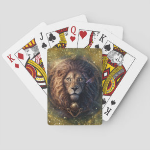 Leo Zodiac Sign Watercolor Design Spielkarten