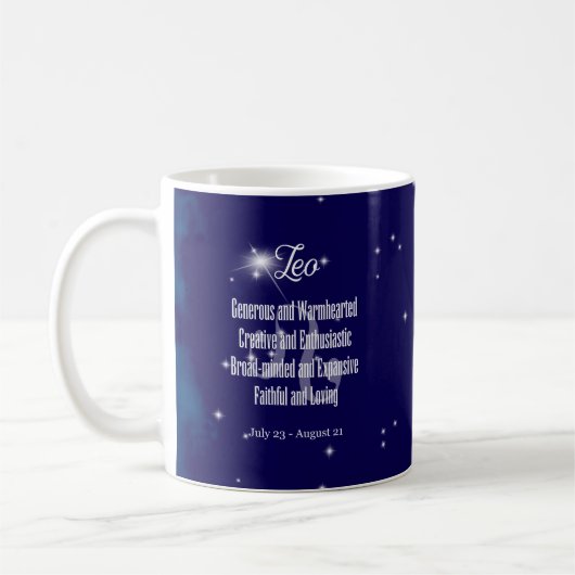 Leo Zodiac signiert astrologische Konstellation Kaffeetasse (Links)