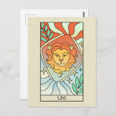 Leo Zodiac Signo Abstrakte Kunst Vintag Postkarte (Vorne/Hinten)