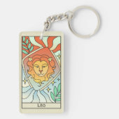 Leo Zodiac Signo Abstrakte Kunst Vintag Schlüsselanhänger (Rückseite)