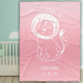 Leo Zodiac Star Individuelle Name Birthdate Pink B Fleecedecke