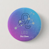 Leo Zodiac Star Sign Horoskop Constellation Button (Vorderseite)