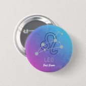 Leo Zodiac Star Sign Horoskop Constellation Button (Vorne & Hinten)