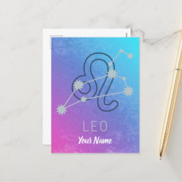 Leo Zodiac Star Sign Horoskop Constellation Feiertagspostkarte