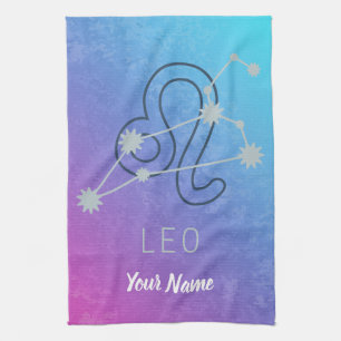 Leo Zodiac Star Sign Horoskop Constellation Geschirrtuch