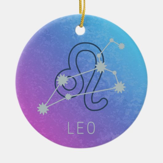 Leo Zodiac Star Sign Horoskop Constellation Keramik Ornament (Vorne)
