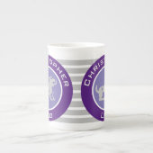 Leo Zodiac Star Sign mit dem Namen des Eigentümers Porzellantasse (Vorderseite)