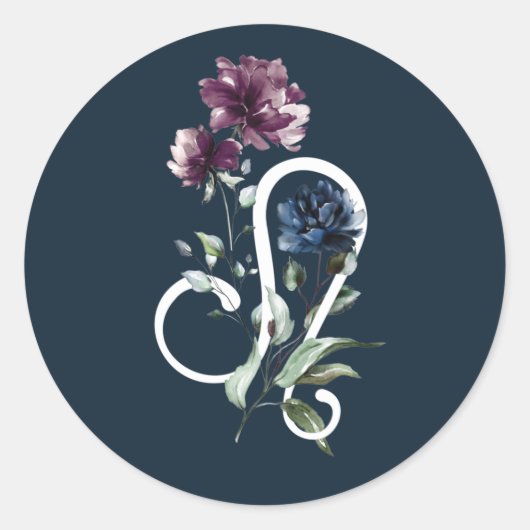 Leo Zodiac Star Sign Runder Aufkleber (Vorderseite)