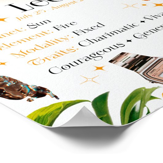 Leo Zodiac Star Sign Y2K White 4:5 Poster (Ecke)