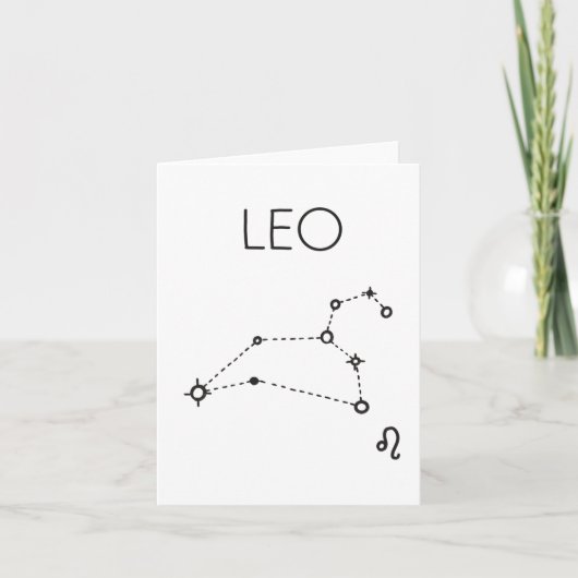 Leo zodiac Sternkonstellationskarte Dankeskarte (Vorderseite)