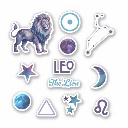 Leo Zodiac Sticker Collection (Vorderseite)